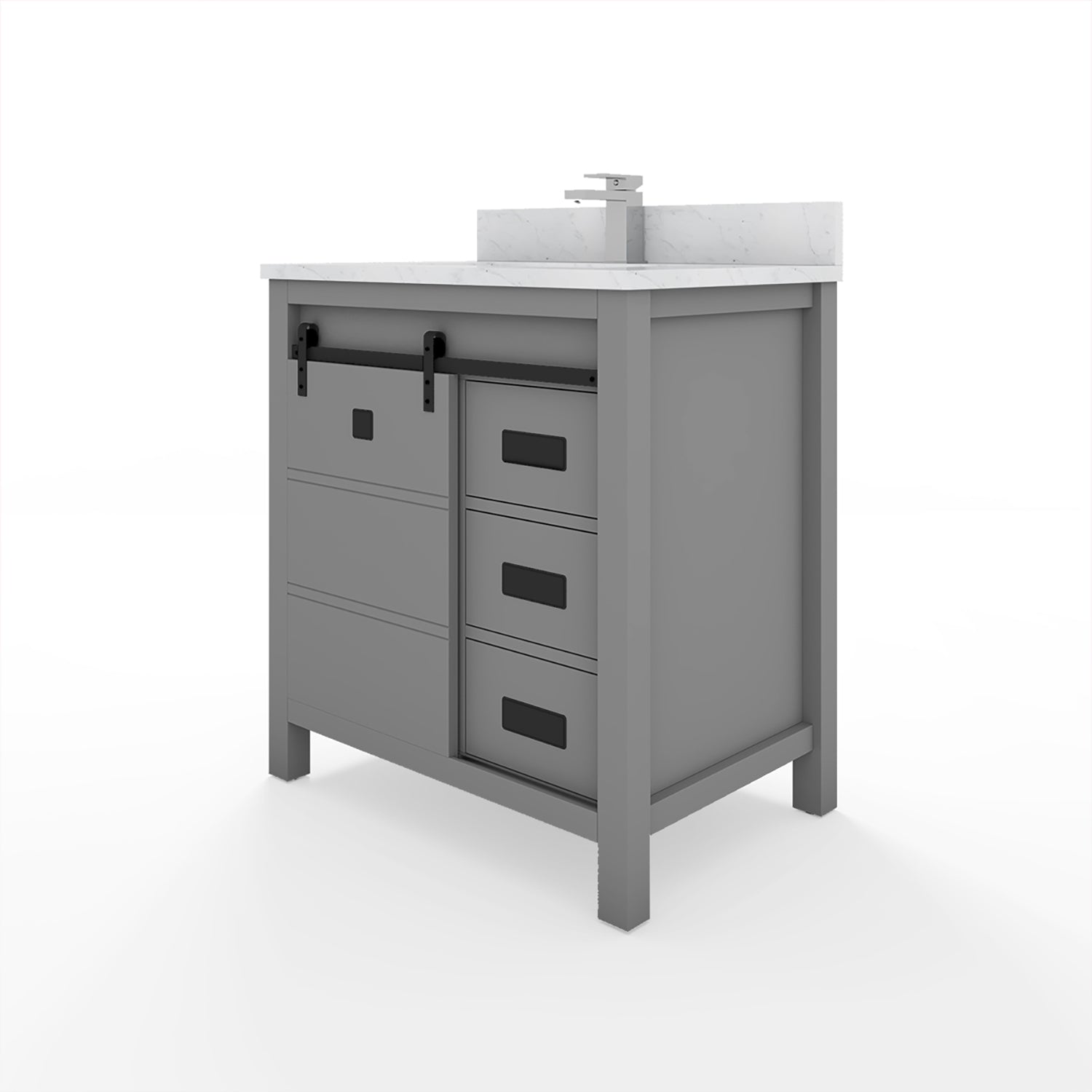 1 Soft Closing Doors and 3 Full Extension Dovetail Cabinet Drawer