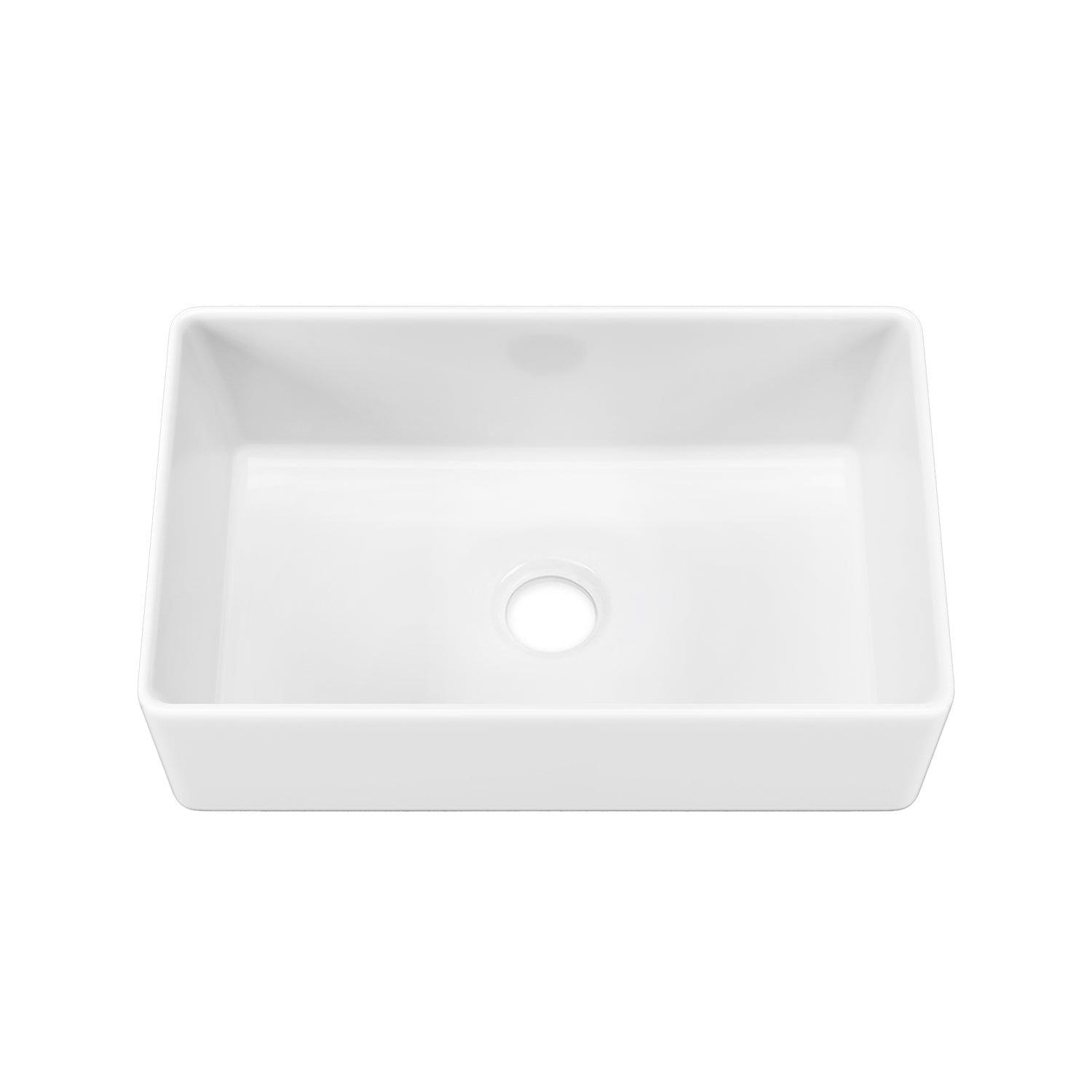 Sinber 30 Inch Farmhouse Apron Single Bowl Kitchen Sink with Fireclay White Finish 2 Accessories F3018S-OL