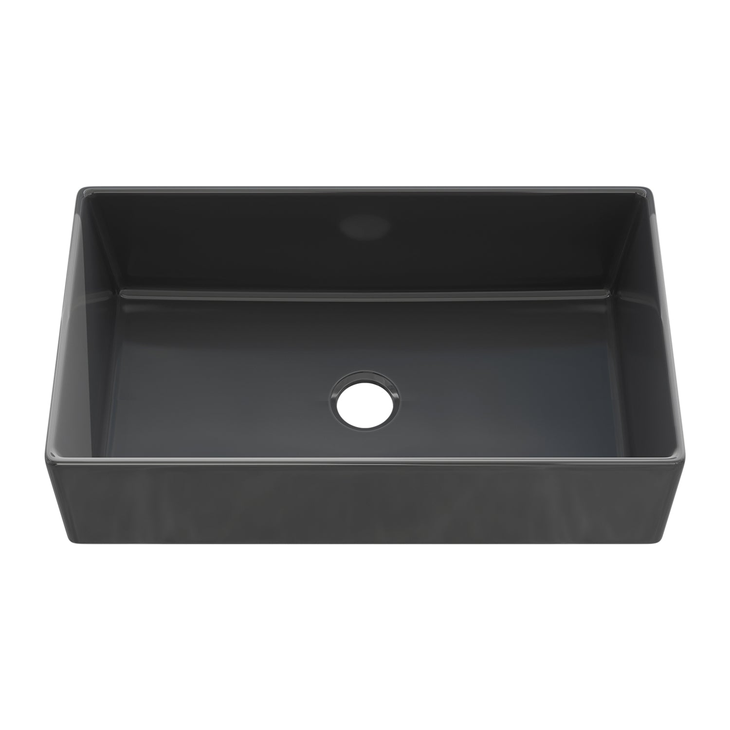 Sinber 36 Inch Farmhouse Apron Single Bowl Kitchen Sink with Fireclay Black Finish 2 Accessories F3620S-B-OL