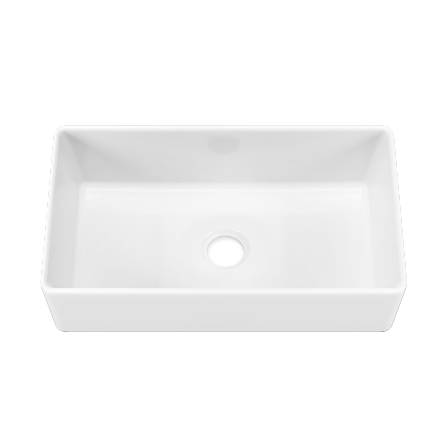Sinber 33 Inch Farmhouse Apron Single Bowl Kitchen Sink with Fireclay White Finish 2 Accessories F3318S-OL
