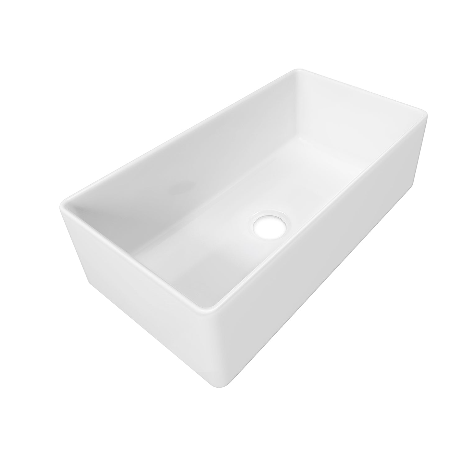 Sinber 36 Inch Farmhouse Apron Single Bowl Kitchen Sink with Fireclay White Finish 2 Accessories F3620S-OL