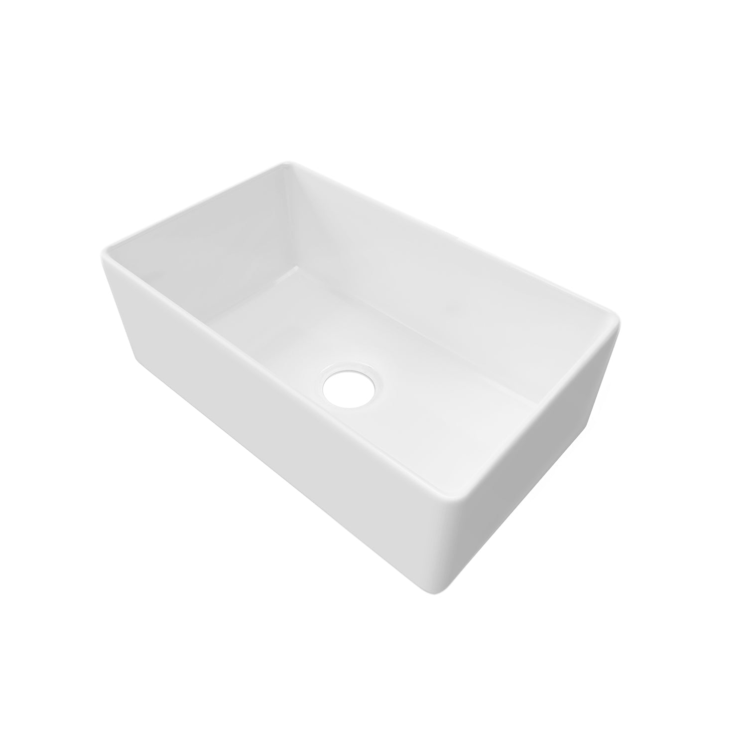 Sinber 30 Inch Farmhouse Apron Single Bowl Kitchen Sink with Fireclay White Finish 2 Accessories F3018S-OL