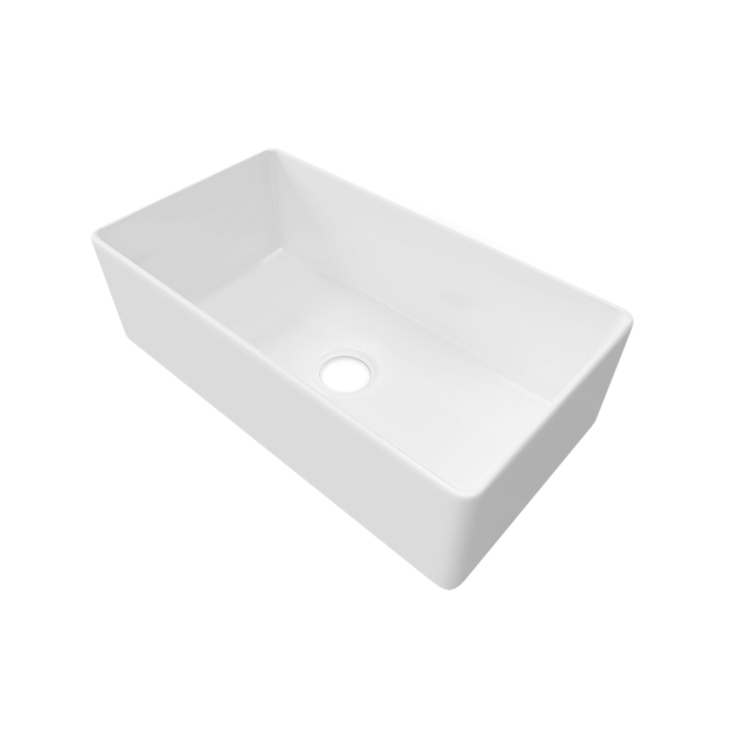 Sinber 33 Inch Farmhouse Apron Single Bowl Kitchen Sink with Fireclay White Finish 2 Accessories F3318S-OL
