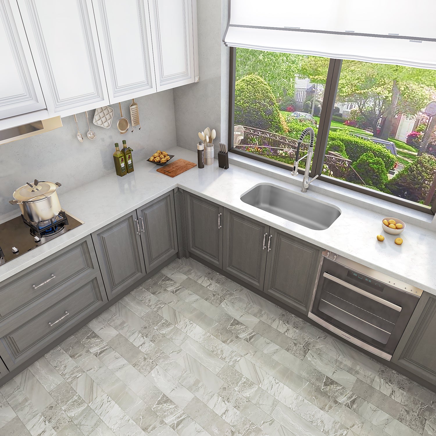 Sinber 31" x 18" x 9" Undermount Single Bowl Kitchen Sink with 18 Gauge 304 Stainless Steel Satin Finish MU3118S (Sink Only)