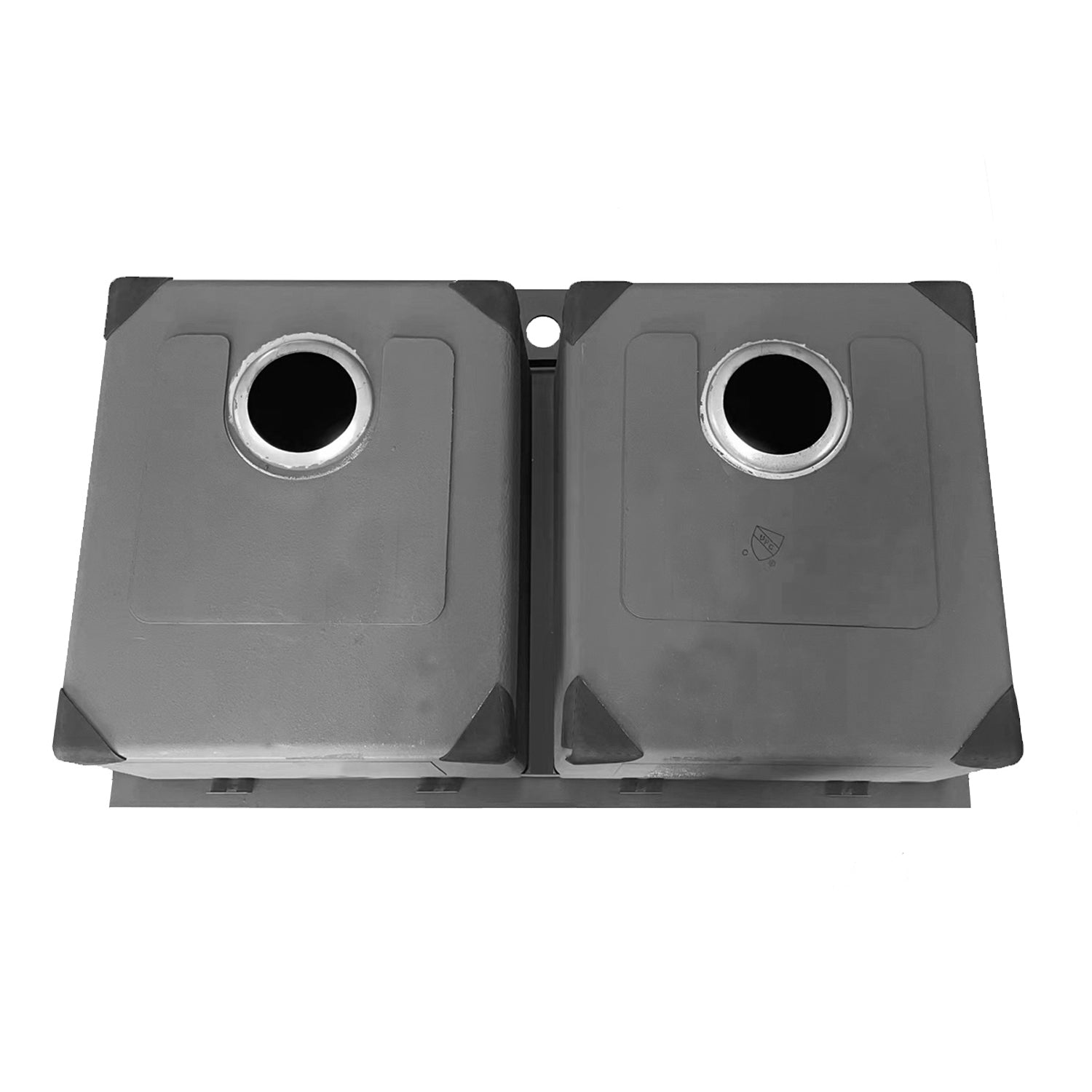 Sinber 33" x 22" x 9" Drop In Double Bowl Kitchen Sink with 18 Gauge 304 Stainless Steel Black Finish HT3322D-B (Sink Only)