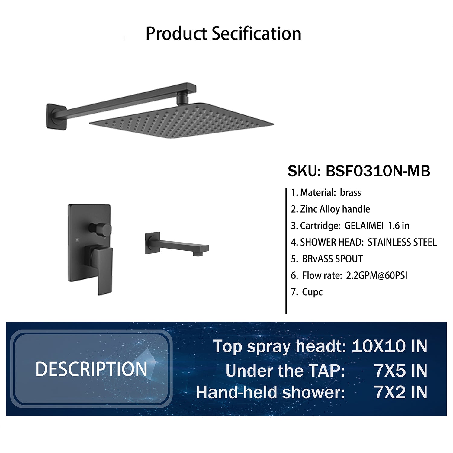 High Pressure Adjustable Rain Shower Head