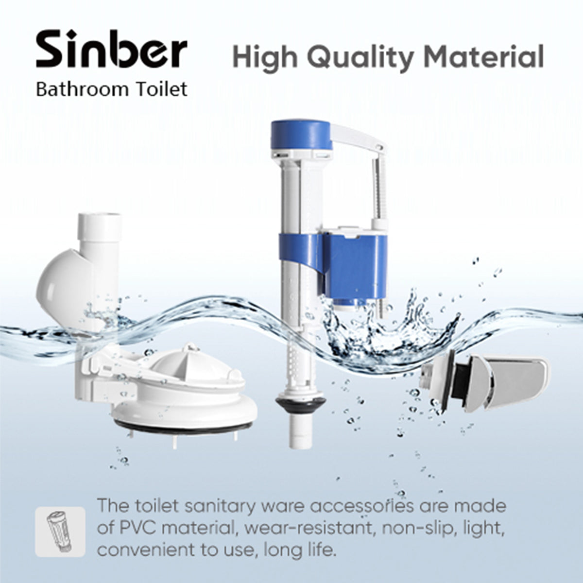 Sinber Cotton White One Piece Modern Design Bathroom Toilet (Style 3)