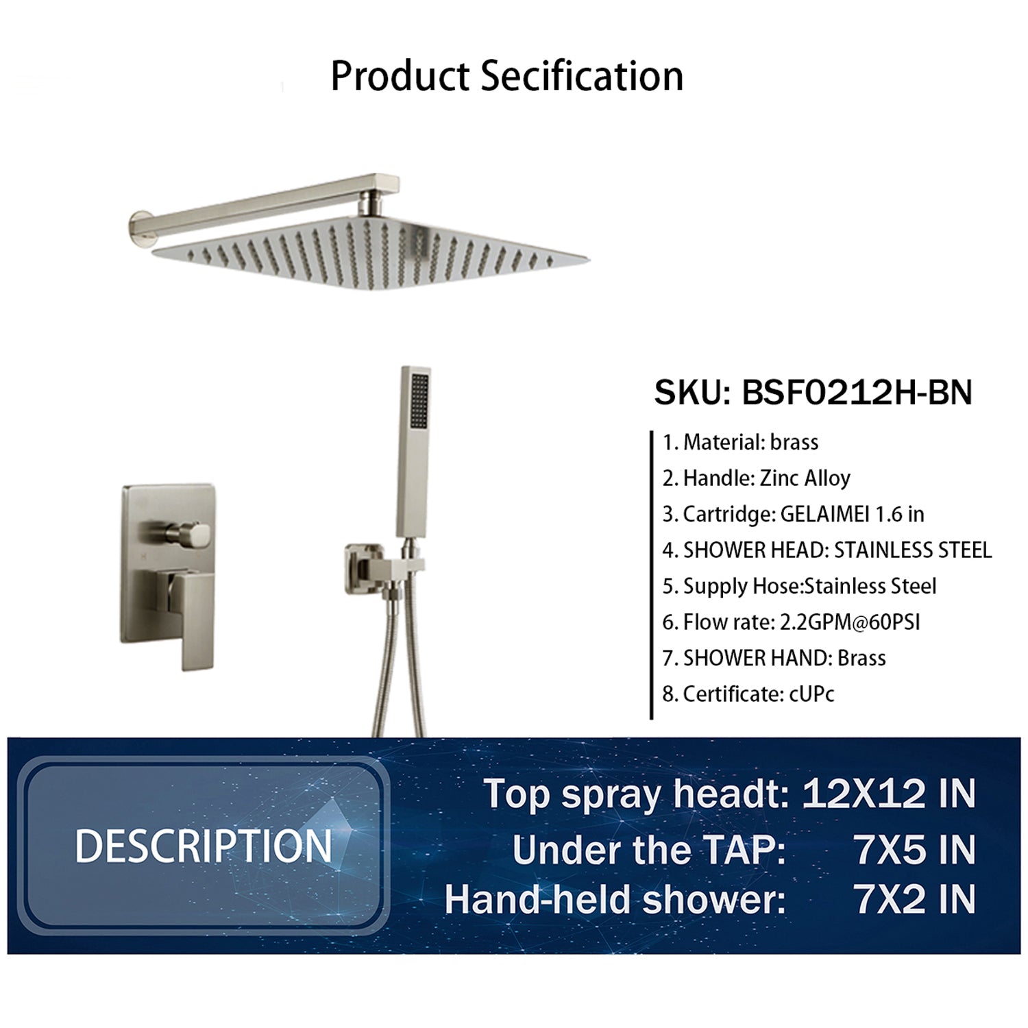 Sinber Rainfall Dual Shower Head