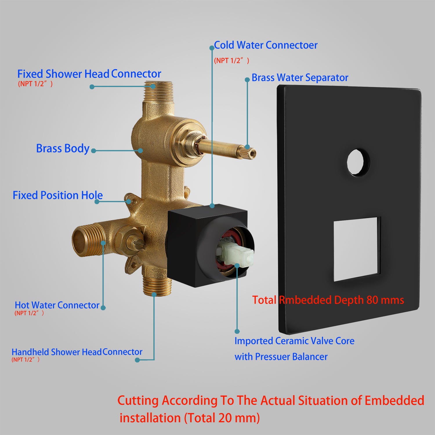 High Pressure Adjustable Rain Shower Head