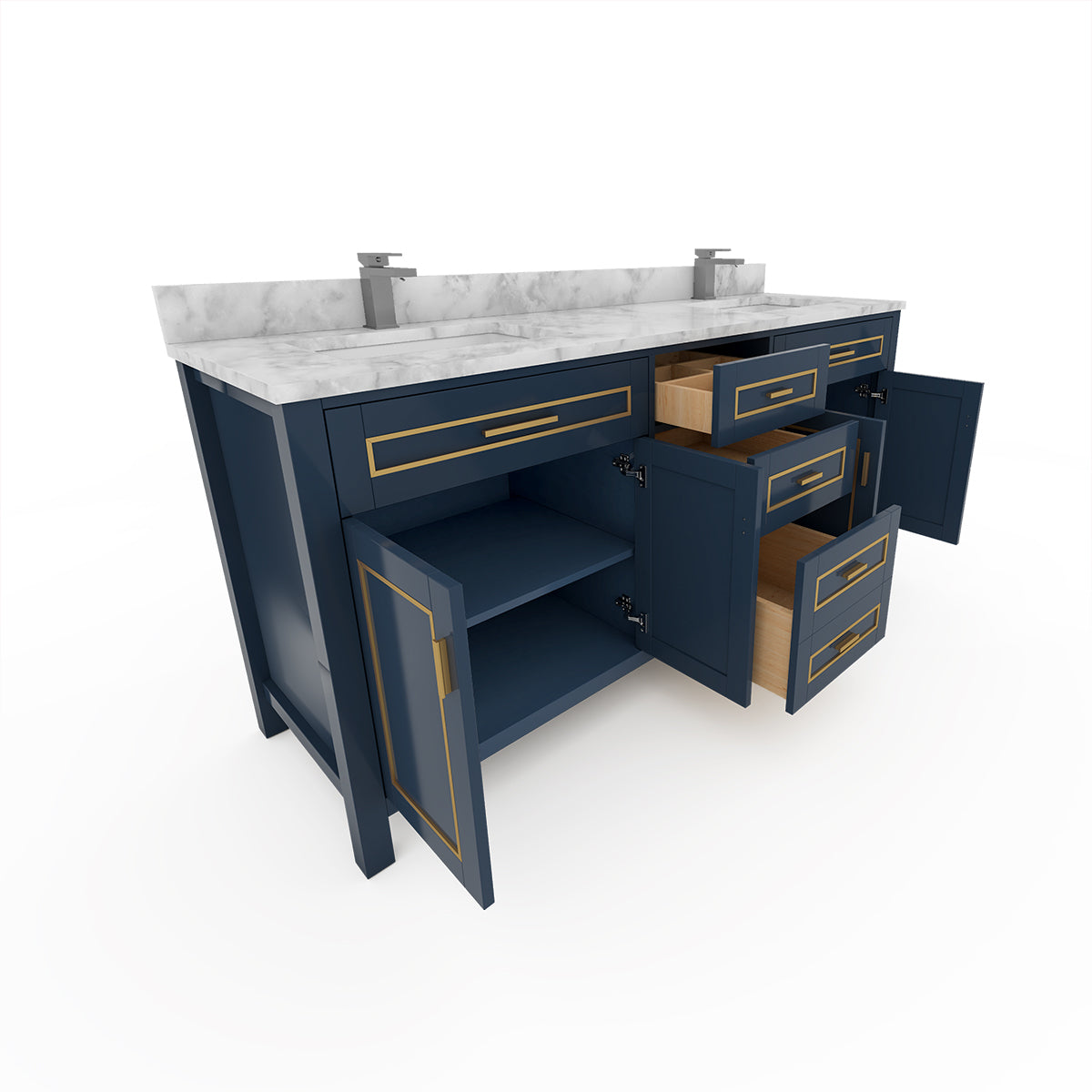 4 Soft Closing Doors and 4 Full Extension Dovetail Cabinet Drawer(Style 2)