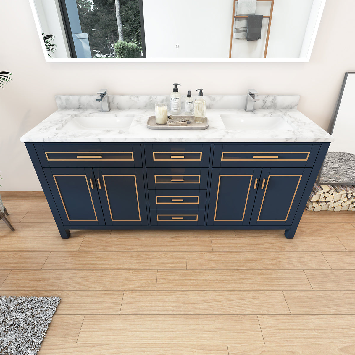 4 Soft Closing Doors and 4 Full Extension Dovetail Cabinet Drawer(Style 2)