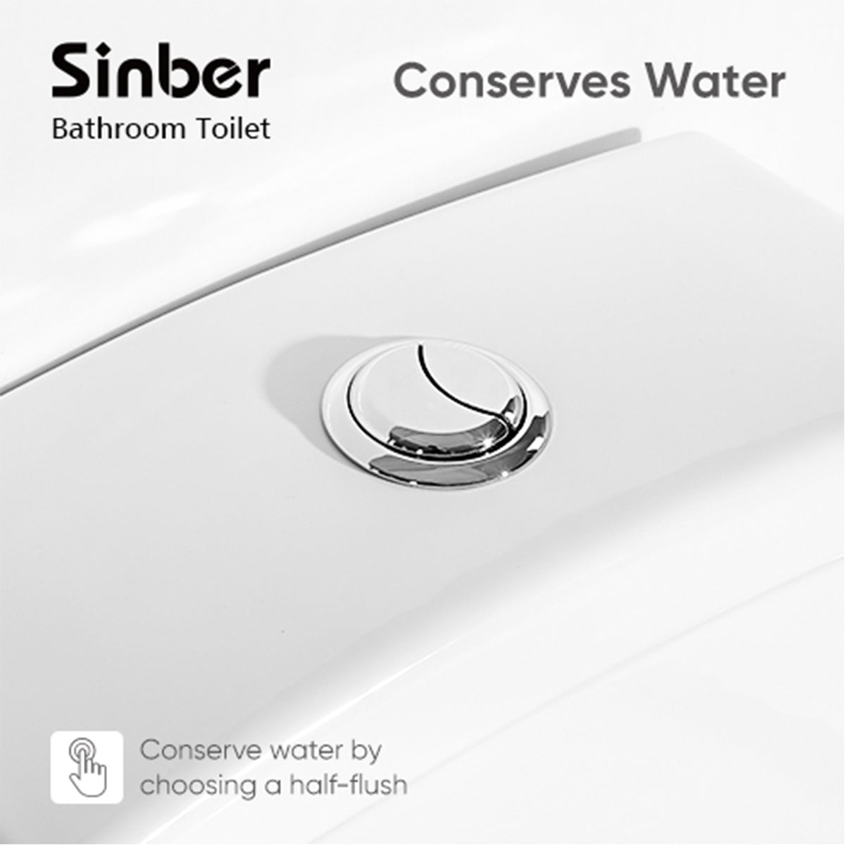 Sinber Cotton White One Piece Modern Design Bathroom Toilet With Dual Flush (Style 1)