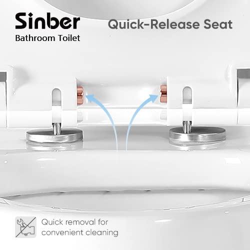 Sinber Cotton White One Piece Modern Design Bathroom Toilet With Dual Flush (Style 1)