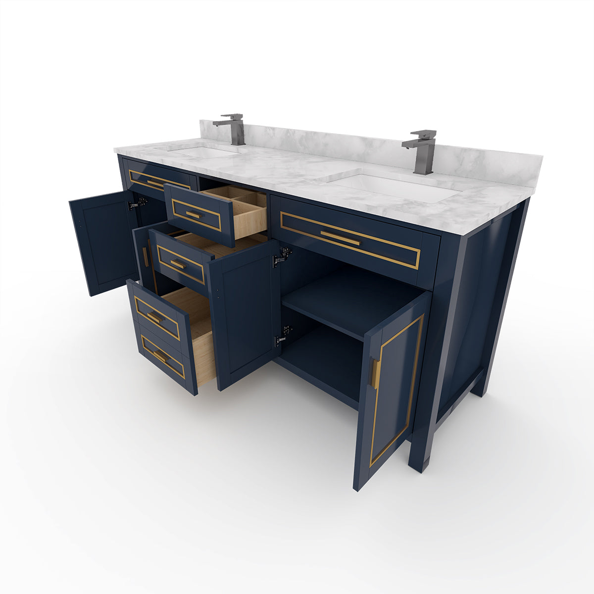 4 Soft Closing Doors and 4 Full Extension Dovetail Cabinet Drawer(Style 2)