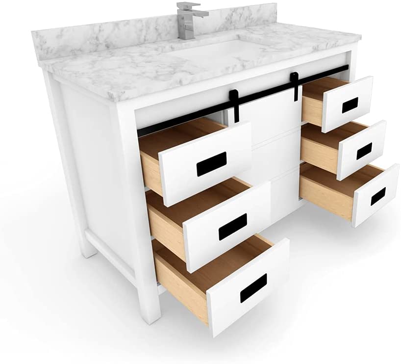 1 Soft Closing Doors and 6 Full Extension Dovetail Cabinet Drawer(Style 3)