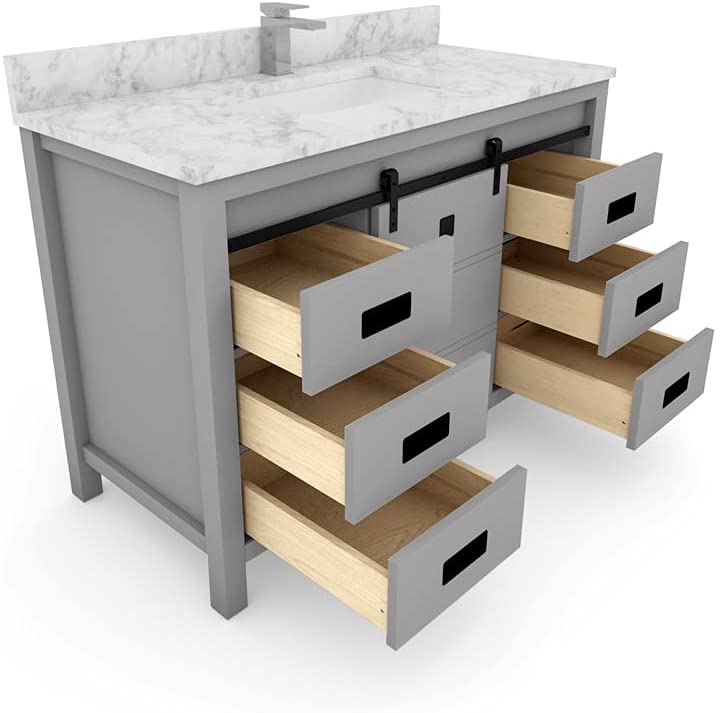 1 Soft Closing Doors and 6 Full Extension Dovetail Cabinet Drawer(Style 3)