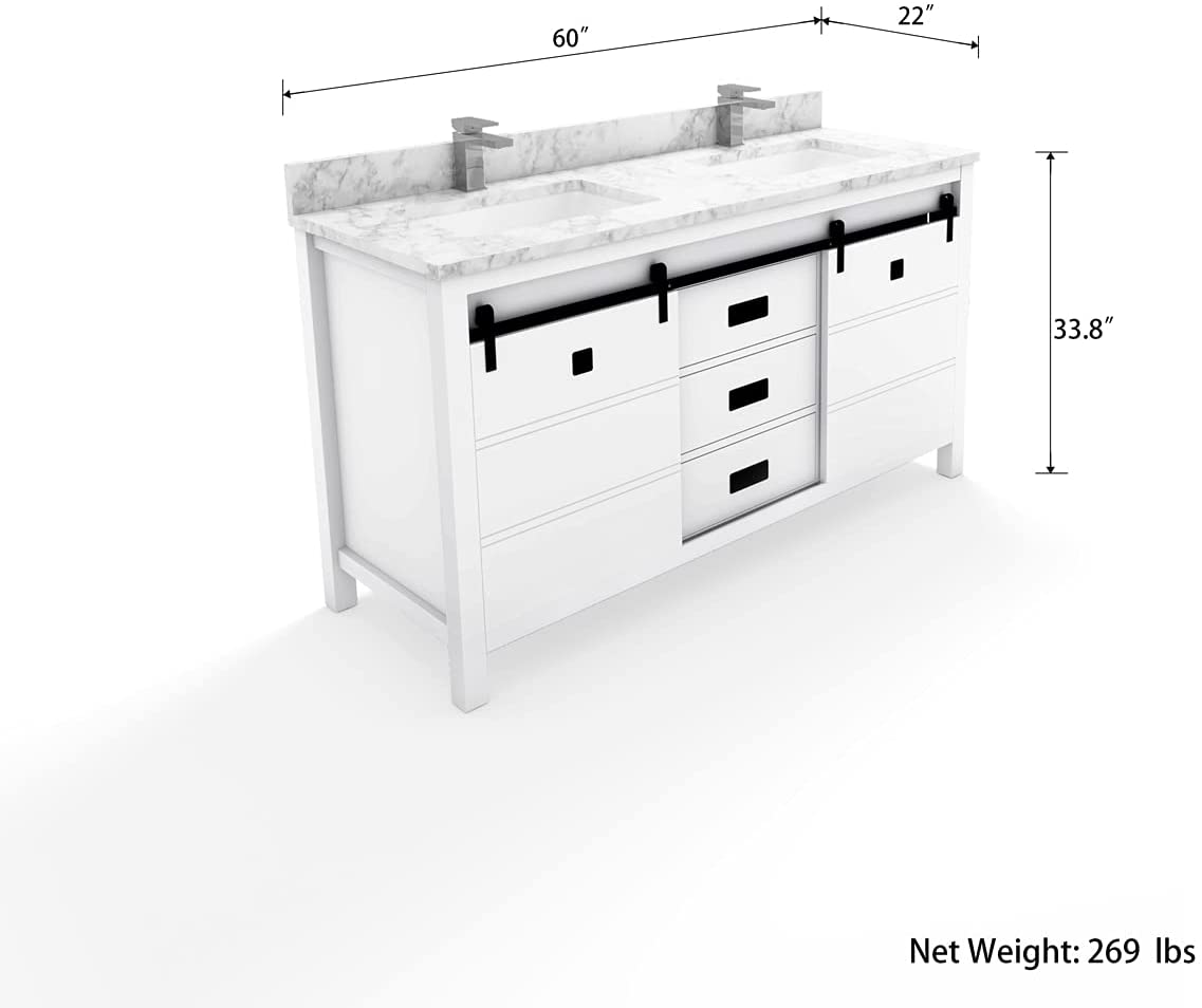 2 Soft Closing Doors and 3 Full Extension Dovetail Cabinet Drawer(Style 3)