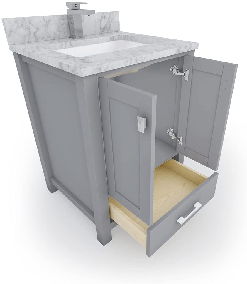 2 Soft Closing Doors and 1 Full Extension Dovetail Cabinet Drawer(Style 1)