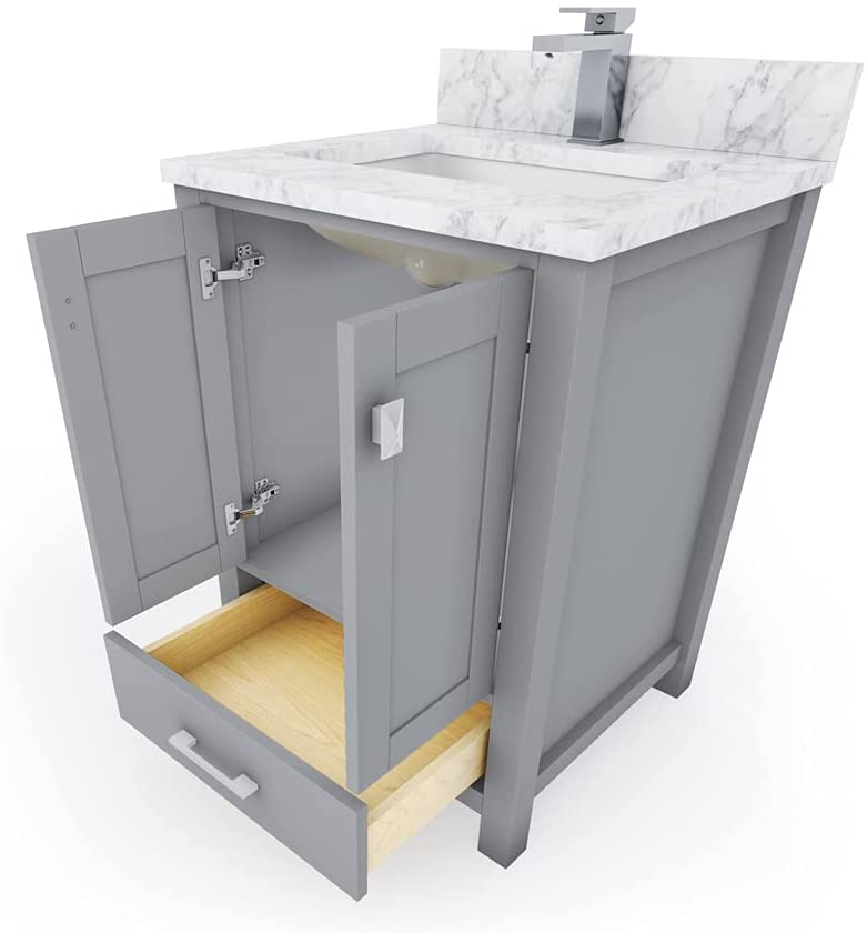 2 Soft Closing Doors and 1 Full Extension Dovetail Cabinet Drawer(Style 1)
