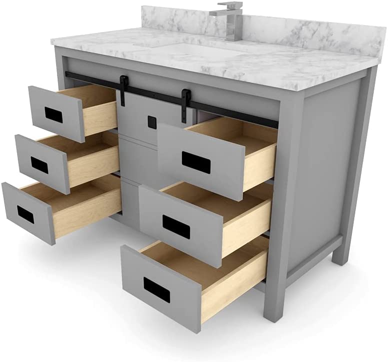 1 Soft Closing Doors and 6 Full Extension Dovetail Cabinet Drawer(Style 3)