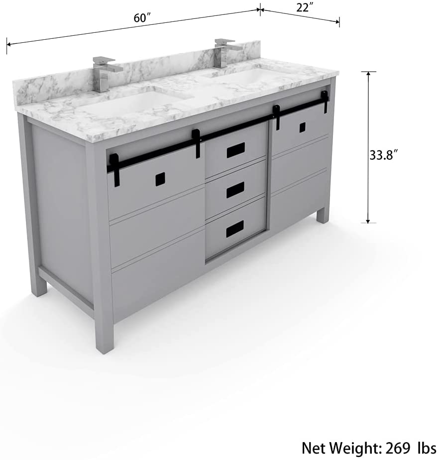 2 Soft Closing Doors and 3 Full Extension Dovetail Cabinet Drawer(Style 3)
