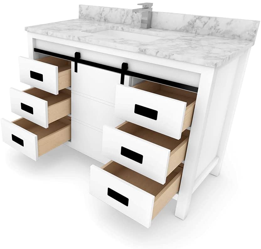 1 Soft Closing Doors and 6 Full Extension Dovetail Cabinet Drawer(Style 3)