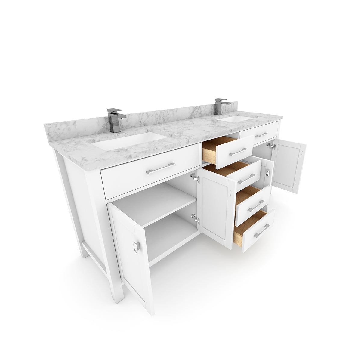 4 Soft Closing Doors and 4 Full Extension Dovetail Cabinet Drawer(Style 1)