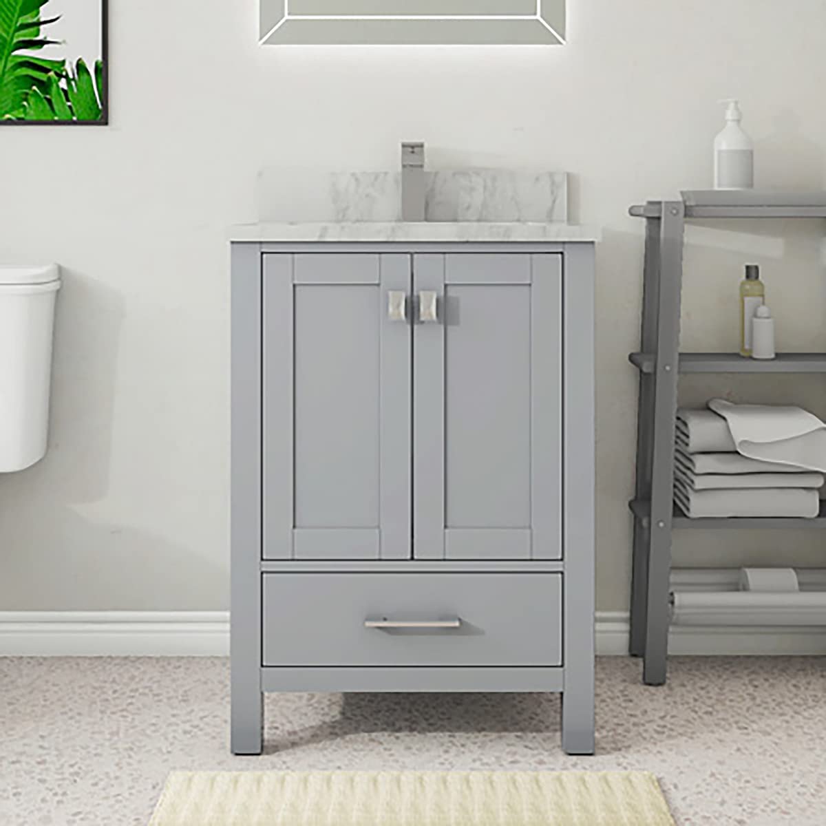 2 Soft Closing Doors and 1 Full Extension Dovetail Cabinet Drawer(Style 1)