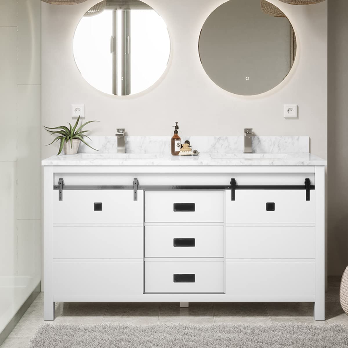 2 Soft Closing Doors and 3 Full Extension Dovetail Cabinet Drawer(Style 3)