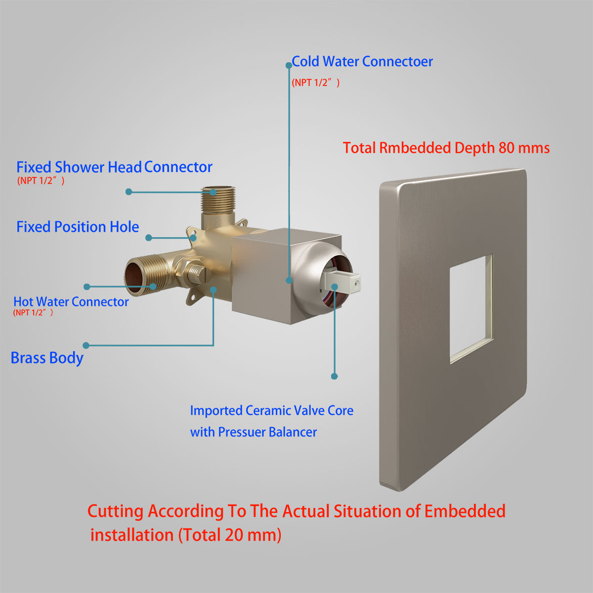 High Pressure Adjustable Rain Shower Head