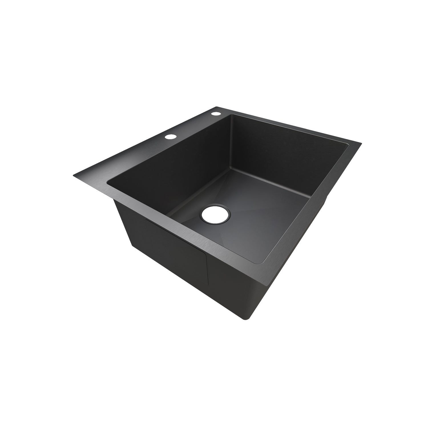 Sinber 25" x 22" x 9" Drop In Single Bowl Kitchen Sink with 18 Gauge 304 Stainless Steel Black Finish HT2522S-B (Sink Only)