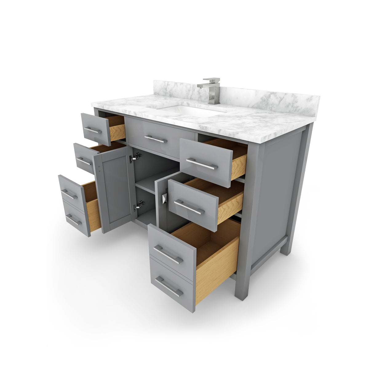 2 Soft Closing Doors and 8 Full Extension Dovetail Cabinet Drawer(Style 1)