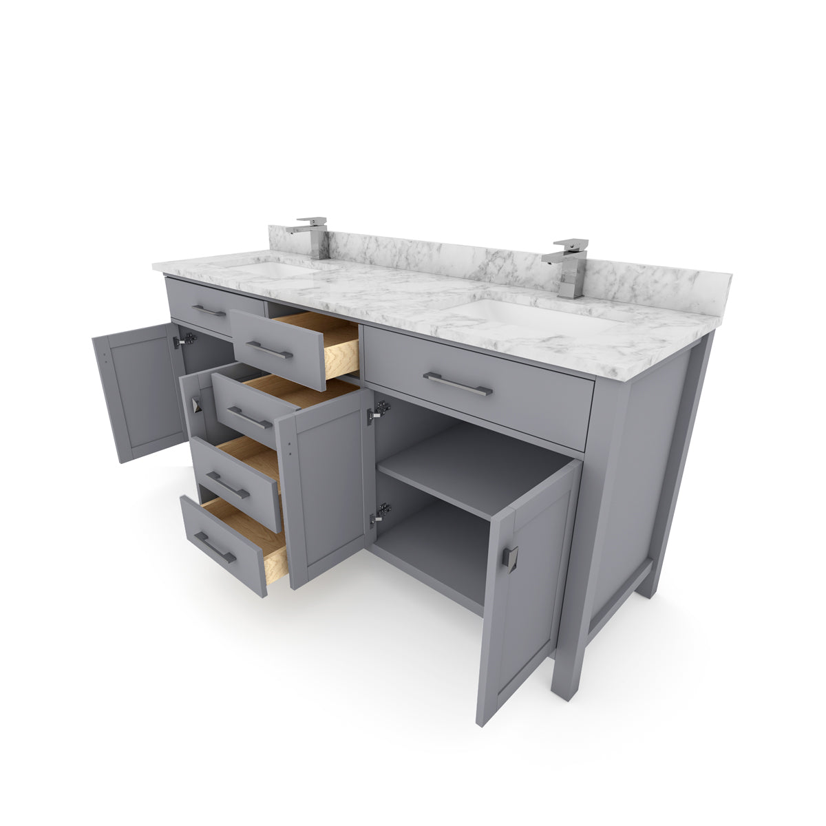 4 Soft Closing Doors and 4 Full Extension Dovetail Cabinet Drawer(Style 1)