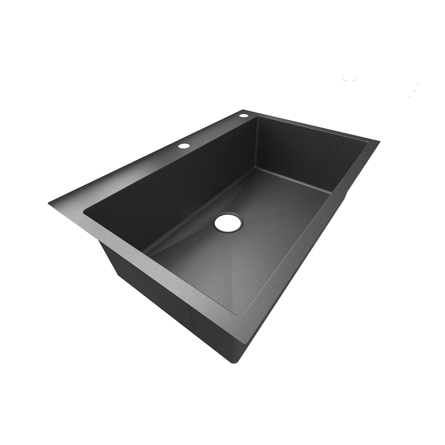 Sinber 33" x 22" x 9" Drop In Single Bowl Kitchen Sink with 18 Gauge 304 Stainless Steel Black Finish HT3322S-B (Sink Only)