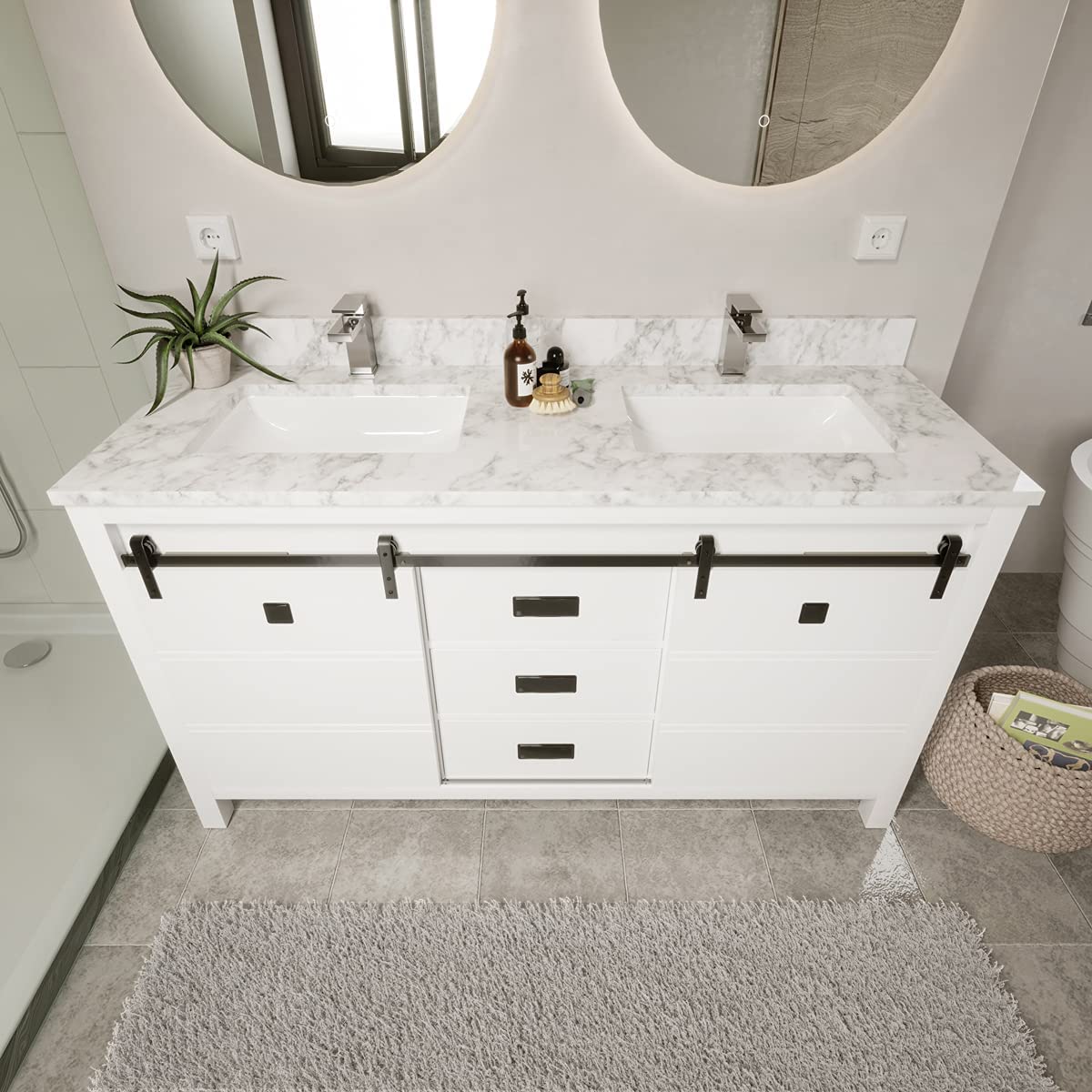 2 Soft Closing Doors and 3 Full Extension Dovetail Cabinet Drawer(Style 3)