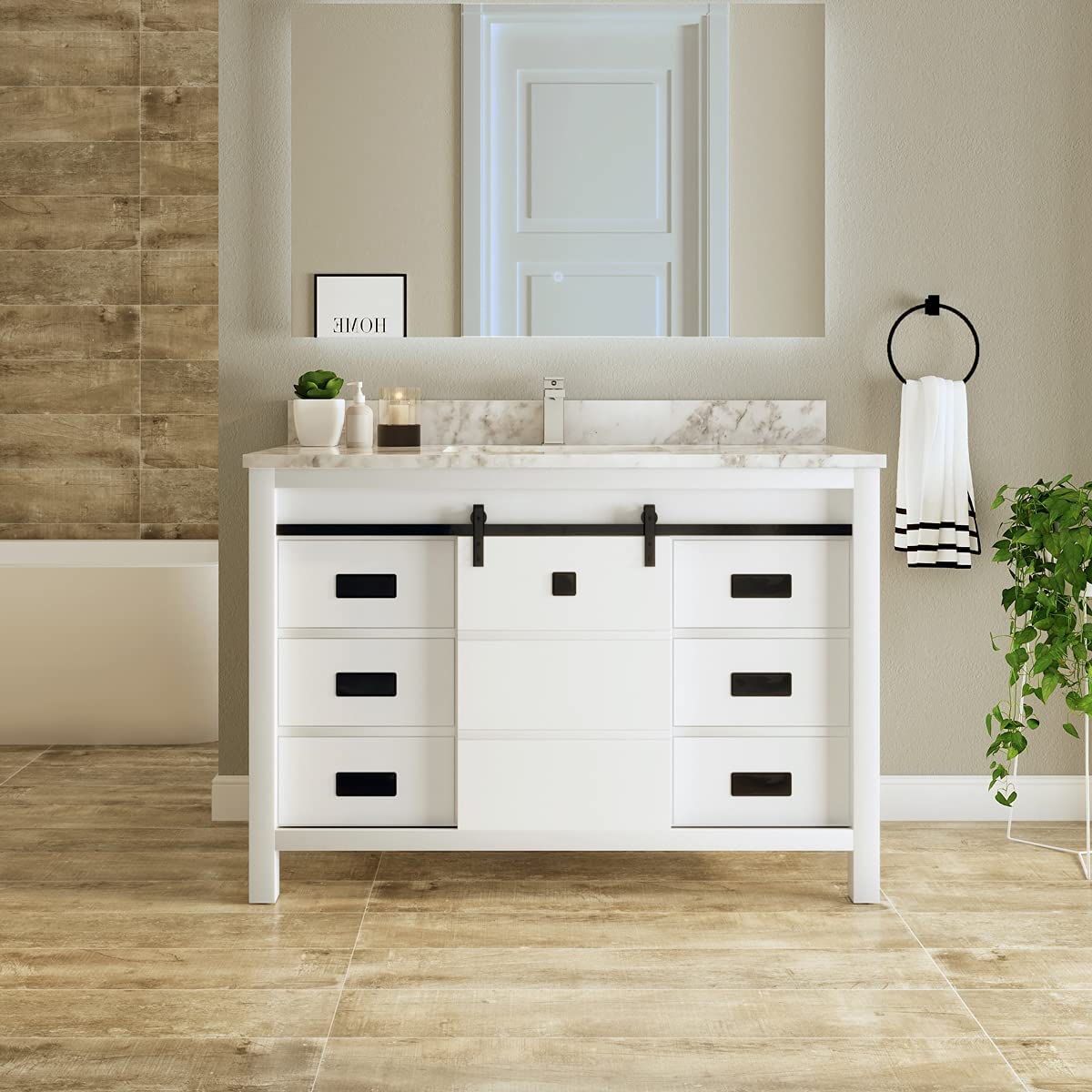 1 Soft Closing Doors and 6 Full Extension Dovetail Cabinet Drawer(Style 3)
