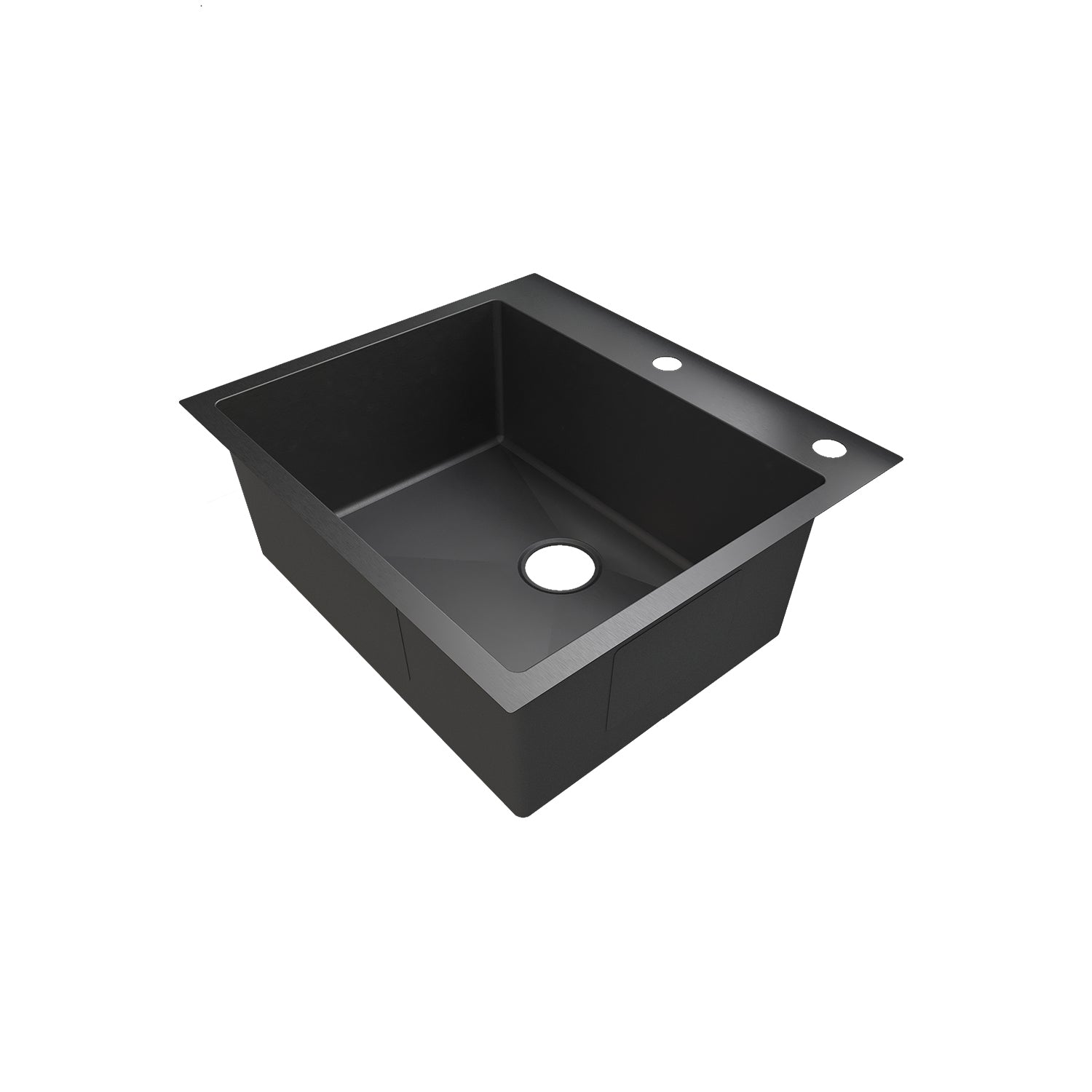 Sinber 25" x 22" x 9" Drop In Single Bowl Kitchen Sink with 18 Gauge 304 Stainless Steel Black Finish HT2522S-B (Sink Only)