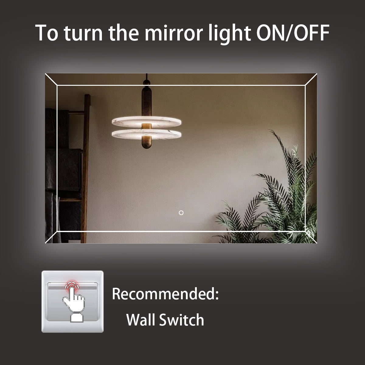 Sinber Wall Mounted Makeup LED Bathroom Vanity Mirror with Lights Backlit and Anti-Fog (Style 1)