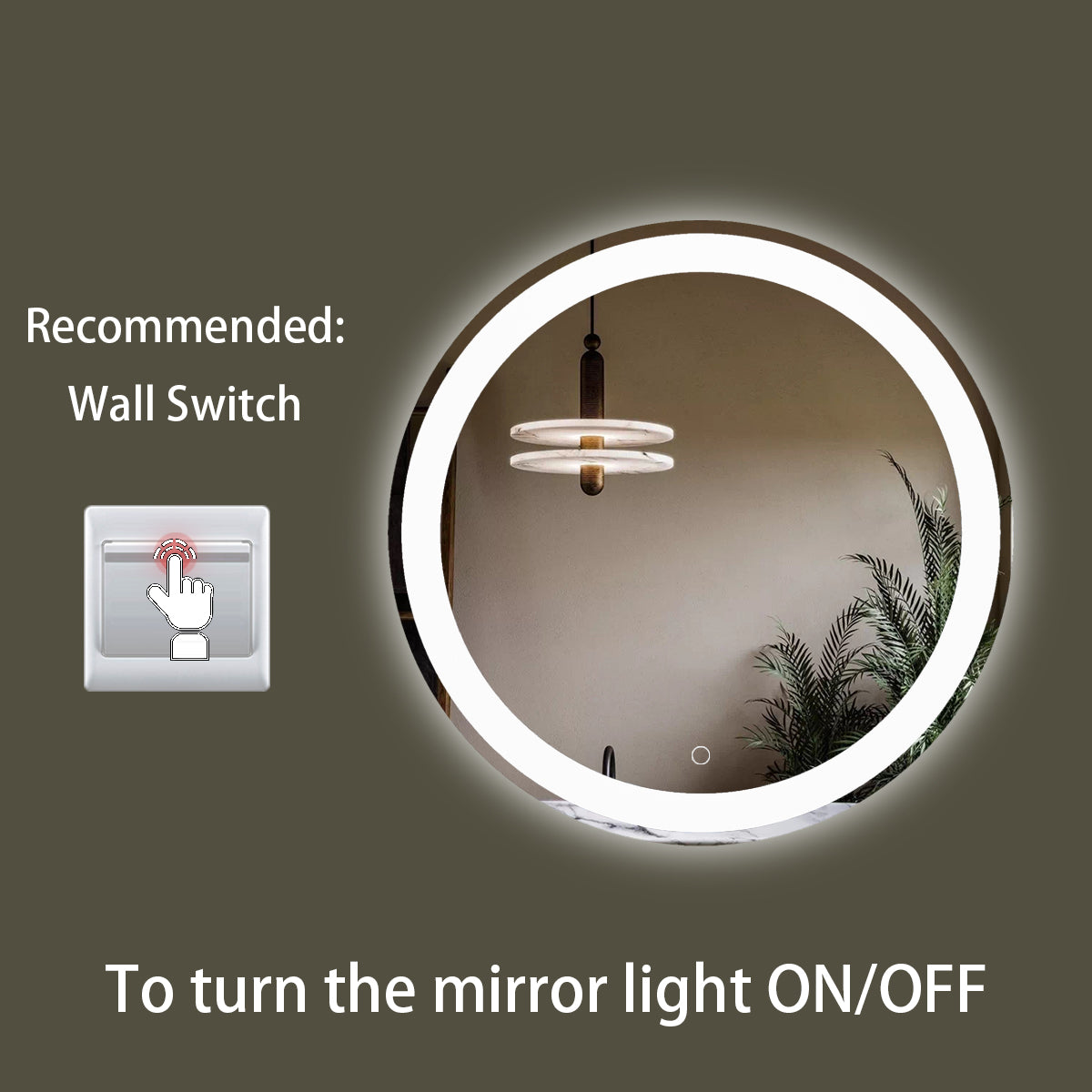 Sinber Wall Mounted Round Makeup LED Bathroom Vanity Mirror with Lights Backlit and Anti-Fog (Style 4)
