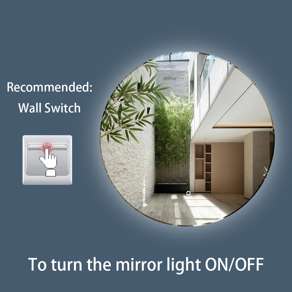 Sinber Wall Mounted Round Makeup LED Bathroom Vanity Mirror with Lights Backlit and Anti-Fog (Style 5)