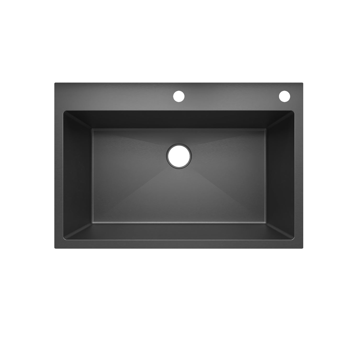 Sinber 33" x 22" x 9" Drop In Single Bowl Kitchen Sink with 18 Gauge 304 Stainless Steel Black Finish HT3322S-B (Sink Only)