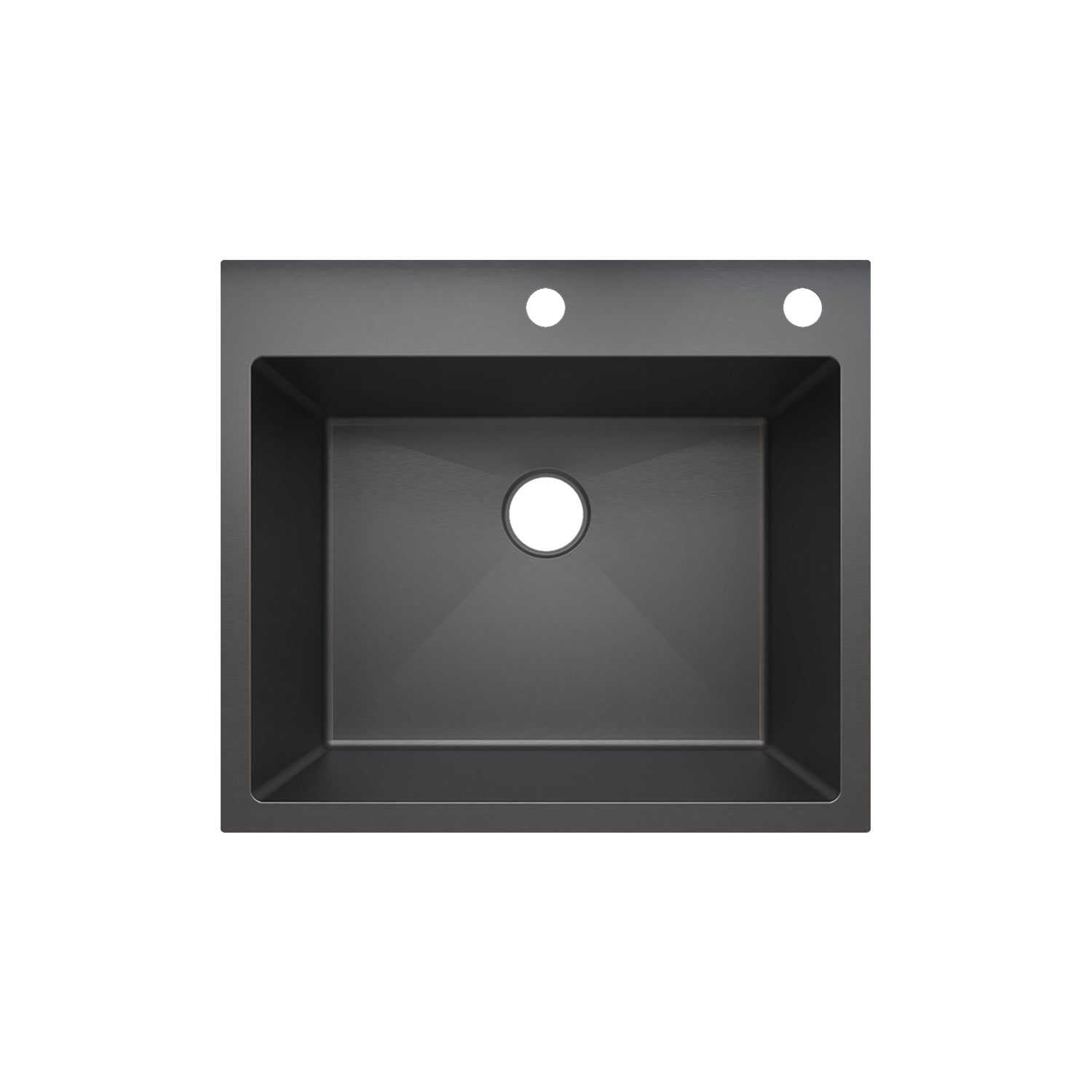 Sinber 25" x 22" x 9" Drop In Single Bowl Kitchen Sink with 18 Gauge 304 Stainless Steel Black Finish HT2522S-B (Sink Only)