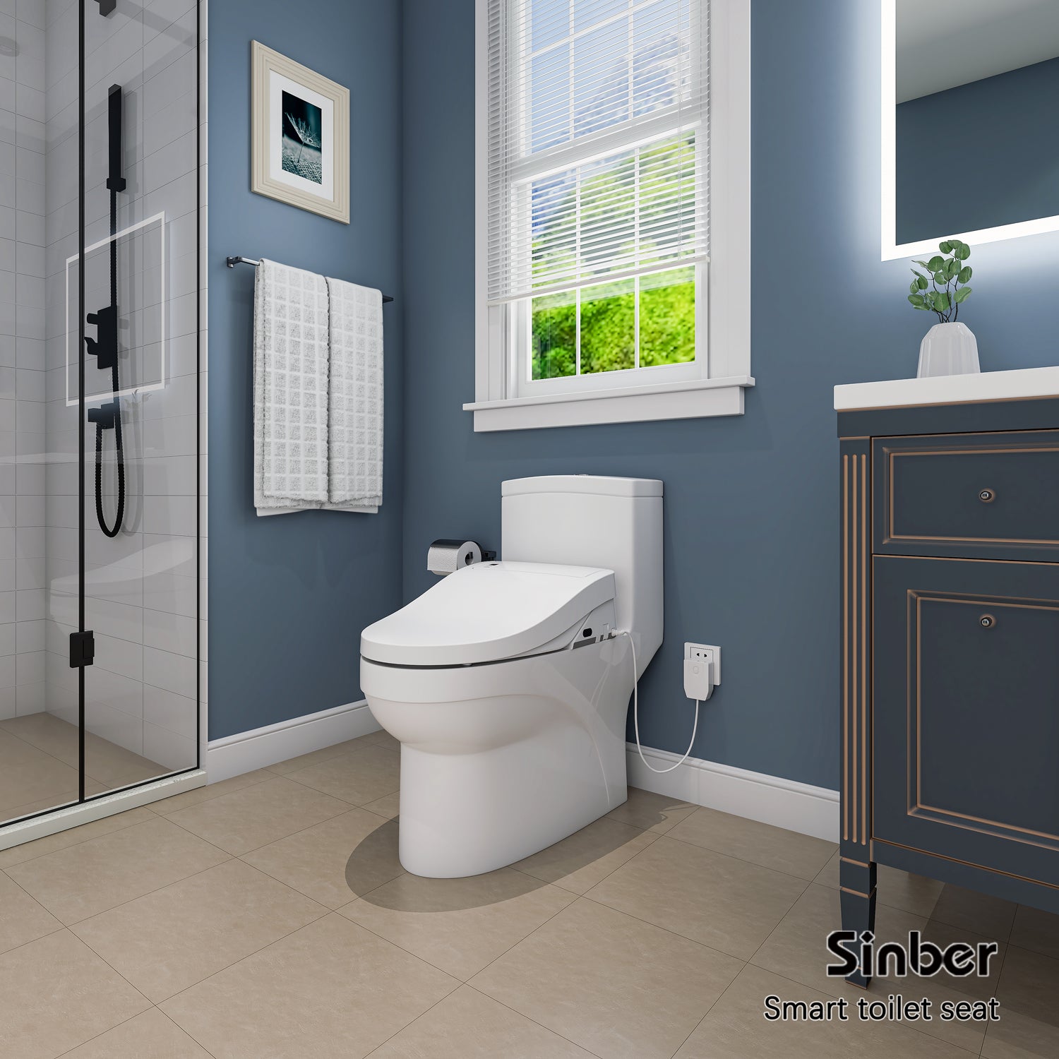Sinber Smart Bidet Toilet Seat with Heated Seat and SoftClose Lid