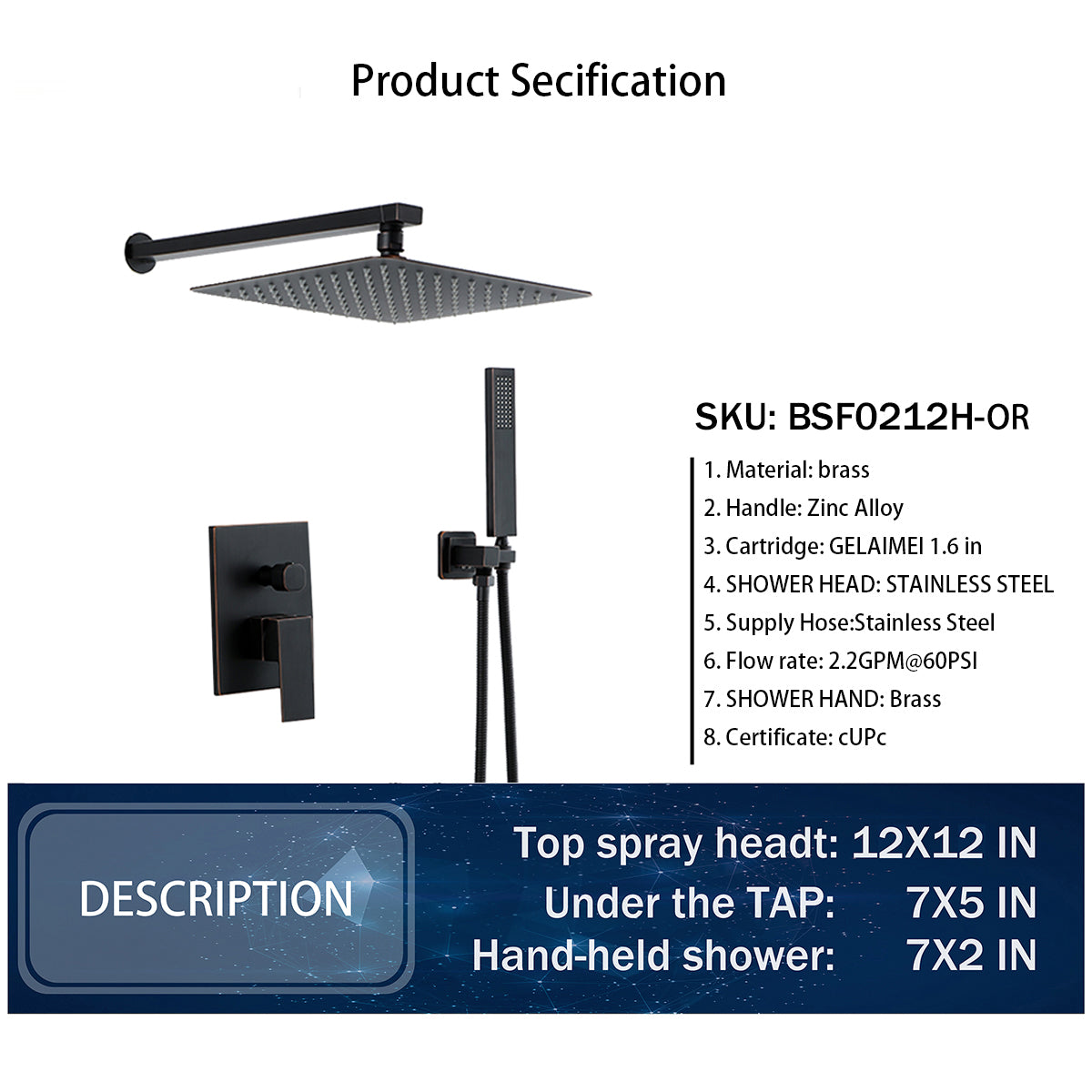High Pressure Adjustable Rain Shower Head