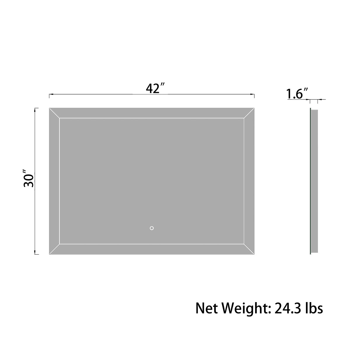 Sinber Wall Mounted Makeup LED Bathroom Vanity Mirror with Lights Backlit and Anti-Fog (Style 1)