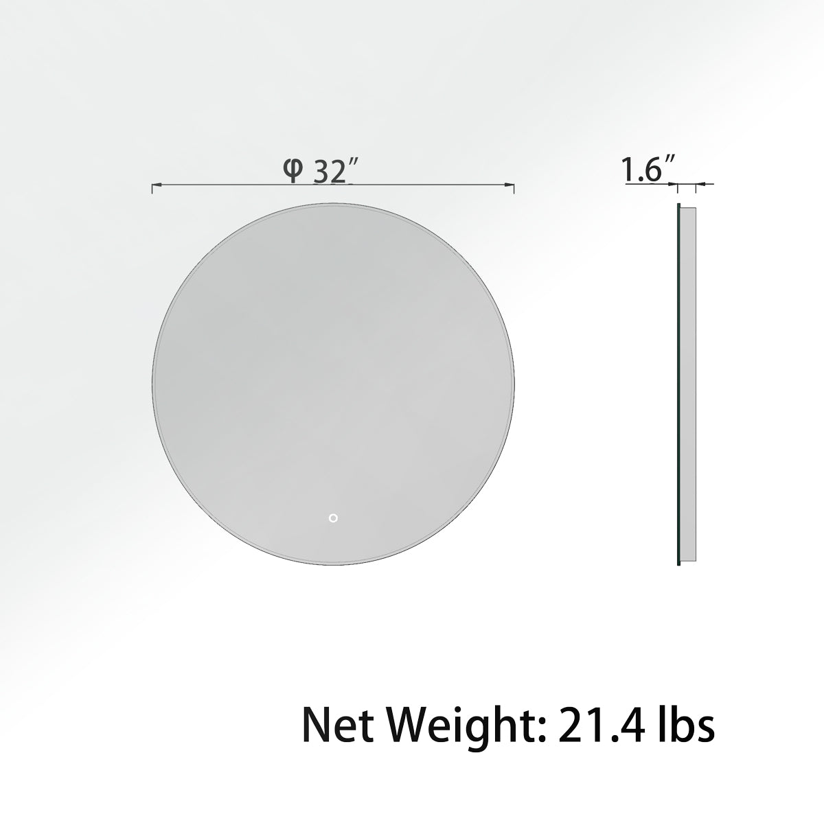 Sinber Wall Mounted Round Makeup LED Bathroom Vanity Mirror with Lights Backlit and Anti-Fog (Style 5)