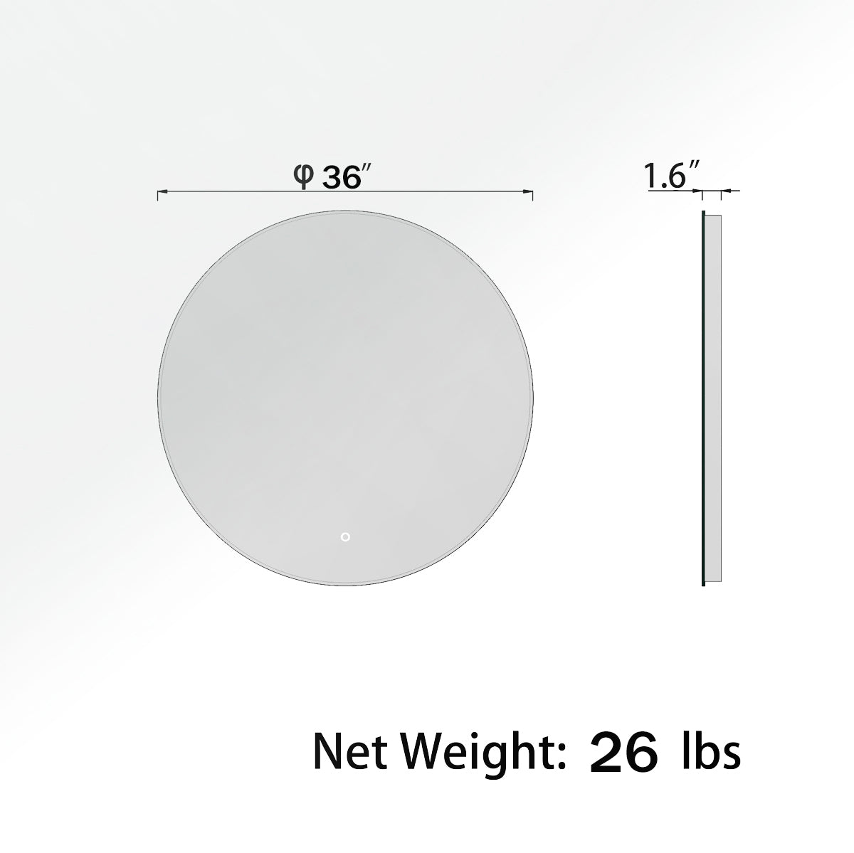 Sinber Wall Mounted Round Makeup LED Bathroom Vanity Mirror with Lights Backlit and Anti-Fog (Style 5)
