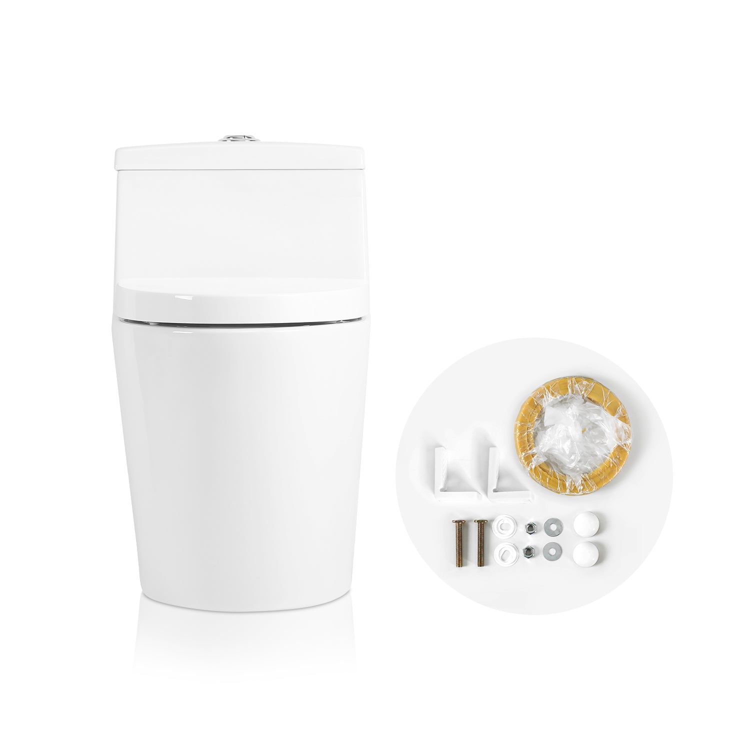 Sinber Cotton White One Piece Modern Design Bathroom Toilet With Dual Flush (Style 2)